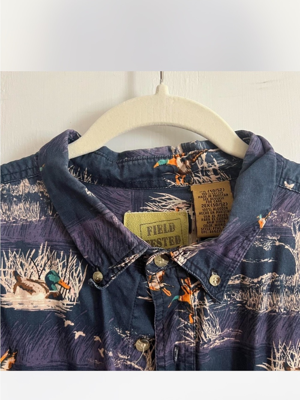 Field Tested Men's Shirt — Navy Duck Print